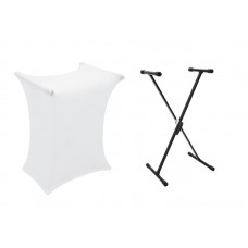 DIMAVERY Set SVT-1 Keyboard Stand + Cover white 
