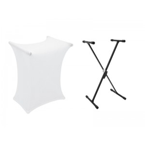 DIMAVERY Set SVT-1 Keyboard Stand + Cover white 
