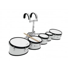 DIMAVERY MT-530 Marching Drum Set, white 