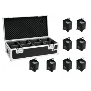 EUROLITE Set 8x AKKU UP-4 QCL Spot + Case 