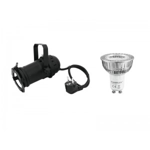 EUROLITE Set PAR-16 Spot bk + GU-10 230V COB 1x3W LED 2700K 