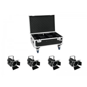 EUROLITE Set 4x LED THA-40PC bk + Case 