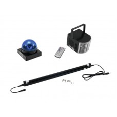 EUROLITE Set LED Buzzer-Polizeilicht blue + LED Mini D-4 + UV tube complete fixt.60cm 13W 