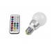 EUROLITE Set LED A60 230V 5W E27 multicolor RC + Triangle base black 