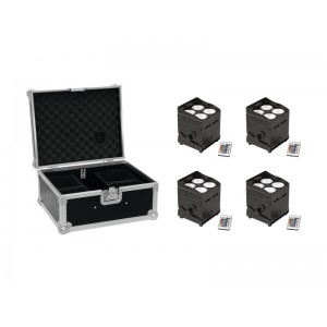 EUROLITE Set 4x AKKU UP-4 QCL Spot QuickDMX + Case 