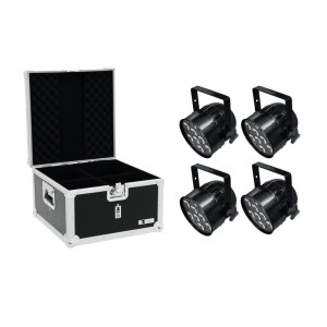 EUROLITE Set 4x LED PAR-56 QCL Short sw + EPS Case 