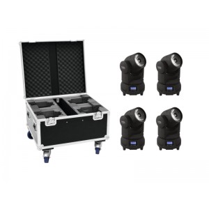 EUROLITE Set 4x LED TMH-X1 Moving-Head Beam + Case 