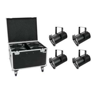 EUROLITE Set 4x LED THA-100F Theater-Spot + Case 