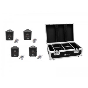 EUROLITE Set 4x AKKU TL-3 TCL QuickDMX + Case with charging function 