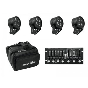 EUROLITE Set 4x LED PS-4 HCL + Soft Bag + Controller 