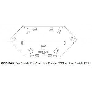 GSB-7A3 Ground Stack Board for 3 x EVO7 on F121, F221 or F218 (trapezoid shape), FUNKTION-ONE