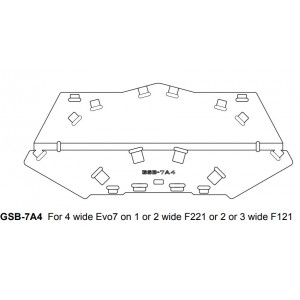 GSB-7A4 Ground Stack Board for 4 x EVO7 on F121, F221 or F218 (trapezoid shape), FUNKTION-ONE