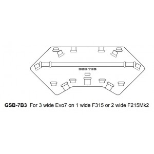 GSB-7B3 Ground Stack Board for 3 x EVO7 on F215 or F315 (trapezoid shape), FUNKTION-ONE