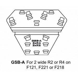 GSB-A Ground Stack Board for 2 x R4 or 2 x R2 on F121, F221 or F218 (trapezoid shape), FUNKTION-ONE