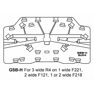 GSB-H Ground Stack Board for 3 x R4 on F221, 2 wide F121, 1 or 2 wide F218, FUNKTION-ONE