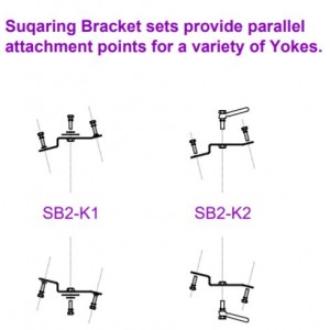 SB-2K2 Squaring Bracket (pair) - including bolts to attach to R2 and M10 clamping lever bolts for yoke, FUNKTION-ONE
