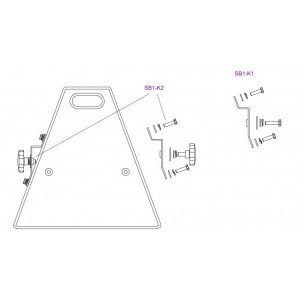 SB1-K2 Squaring Bracket (pair) - including bolts to attach to R1 and M10 lever bolts for yoke, FUNKTION-ONE