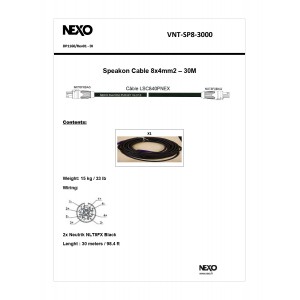 NEXO Speaker Cable 8x4 mm² NL8, 30M., NEXO