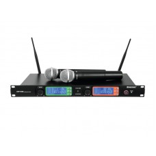 OMNITRONIC UHF-502 2-Channel Wireless Mic System 823-832MHz 