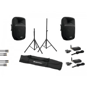 OMNITRONIC Set VFM-215AP + VFM-215A + WS-1T + WS-1R + Speaker stand MOVE MK2 