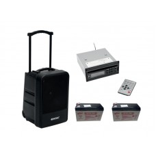 OMNITRONIC Set MOM-10BT4 Modular wireless PA system + CD Player with USB&SD + 2x Battery 