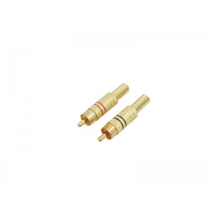 OMNITRONIC RCA plug gold-plated 5.4mm rd/bk 2x 