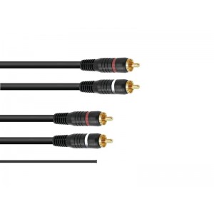 OMNITRONIC RCA cable 2x2 ground 1.5m 