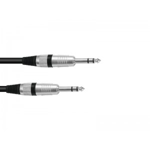 OMNITRONIC Jack cable 6.3 stereo 0,5m bk ROAD 