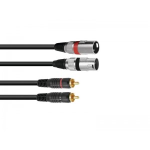 OMNITRONIC Adaptercable 2xXLR(M)/2xRCA 3m bk 