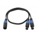 OMNITRONIC Adaptercable 2xSpeaker(M) 2pin/4pin 1m bk 