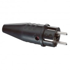 SHOWTEC Rubber Schuko Male 16A Black IP44 CEE7/VII 3x2,5mmэ