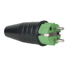 SHOWTEC Rubber Schuko Connector Male 250v Green CEE7/VII 3x2,5mmэ