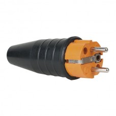 SHOWTEC Rubber Schuko Connector Male 250v Orange CEE7/VII 3x2,5mmэ