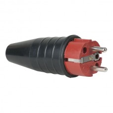 SHOWTEC Rubber Schuko Connector Male 250v Red CEE7/VII 3x2,5mmэ