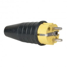 SHOWTEC Rubber Schuko Connector Male 250v Yellow CEE7/VII 3x2,5mmэ
