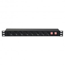 SHOWTEC 19" 1U Main Power Strip 16 Front and Back control