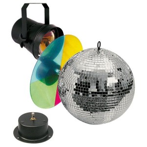 SHOWTEC Mirrorballset 20CM Mirrorball,motor, pinspot,colorwheel,lamp