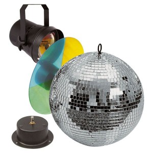 SHOWTEC Mirrorballset 30CM Mirrorball,motor, pinspot,colorwheel,lamp