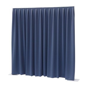 SHOWTEC PandD Dimout 300(h)x300cm(w) Pleated, Blue