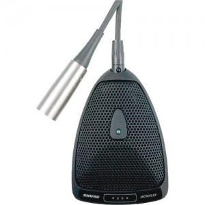 SHURE MX393/O плоский (поверхностный) конденсаторный всенаправленный микрофон с программируемым переключателем, черный., SHURE