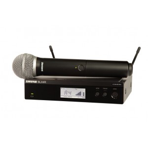 SHURE BLX24RE/PG58 K3E 606-630 MHz радиосистема вокальная с ручным передатчиком PG58. Кронштейны для крепления в рэк в комплекте, SHURE