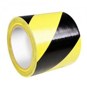 58033 E - Safety Tape 0.15 mm x 100 mm x 33 m yellow / black, ADAM HALL