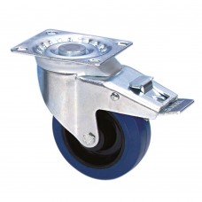 37024 - Swivel Castor 100 mm with blue Wheel and Brake