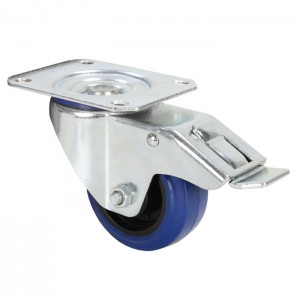 372091 - Swivel Castor 80 mm with blue Wheel and Brake, ADAM HALL