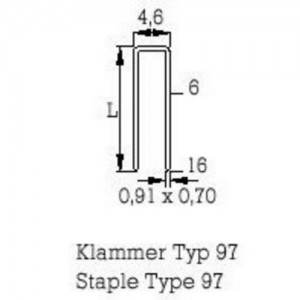 Q 997 - Staple 6 mm, ADAM HALL