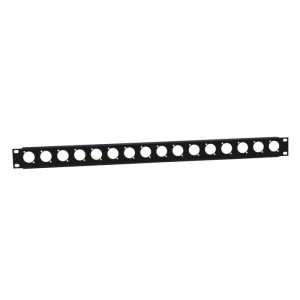 872225 - 19" U-shaped rack panel 16 Sockets 1U with tie bar, ADAM HALL