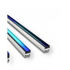 Exterior PixLine 10 RGB, 1280mm, Clear Front, Aluminium  /Линейный светодиодный архитектурный RGB светильник 1280 мм ,серебристого цвета