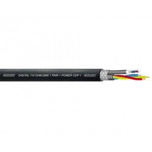 Cordial CDP 1 цифровой кабель 1 пара 0,22 мм2 + 3x1,50 мм2, 15,1 мм, черный