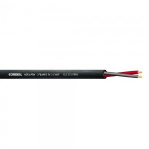 Cordial CLS 215 FRNC акустичский кабель 2x1,5 мм2, 6,6 мм,безгалогенный негорючий, черный