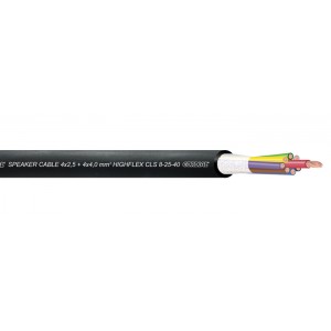 Cordial CLS 8-25-40 акустический кабель, 4x2,50 мм2 + 4x4,0 мм2, 14,6 мм, черный